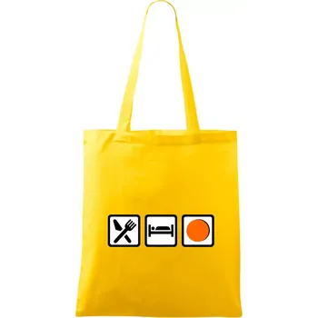 Eat sleep repat hokejbal v řadě - Taška bavlněná - 42 x 38 cm ( Žlutá )