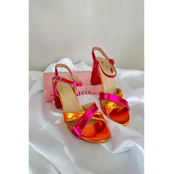 Dámské sandále Ekologické kožené sandály na vysokém podpatku Fuchsia Abilica 37