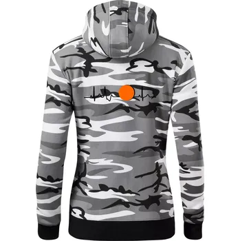 Dámská mikina Ekg Hokejbal - Dámská mikina trendy zipper s kapucí - XS ( Šedý maskáč )