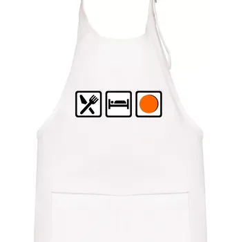 Kuchyňská zástěra Eat sleep repat hokejbal v řadě - Dětská zástěra na vaření - Univerzální velikost ( Bílá )