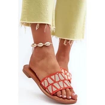 Dámské žabky Dámské ploché pantofle Orange Traivea Velikost: 38