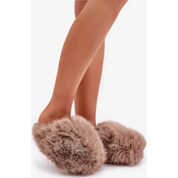 Dámské polobotky Futrzane Dámské Pantofle Tmavě béžové Wladisa 36/37