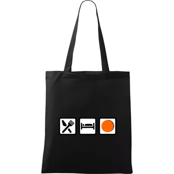 Nákupní taška Eat sleep repat hokejbal v řadě - Taška bavlněná - 42 x 38 cm ( Černá )