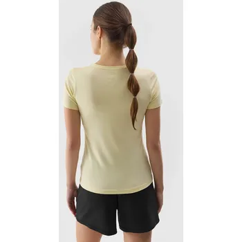 Dámské hladké tričko slim 4F - světle žluté Velikost: XL