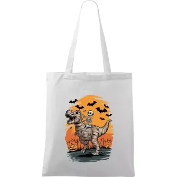 Halloween - dinosaurus a kostra - Taška bavlněná - 42 x 38 cm ( Bílá )
