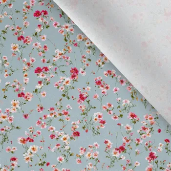 Bavlna premium NELA mini blue květiny Asia