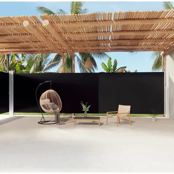 Markýza Zatahovací boční markýza černá 220 x 1 200 cm IM_318084