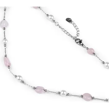 Náhrdelník Náhrdelník z nerezové oceli, barva 1 pudrová