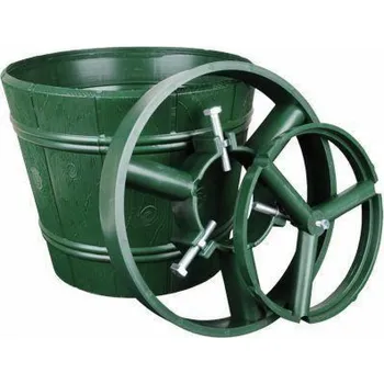 Vánoční dekorace Plastový květináč na vánoční stromeček + 2 kroužky, O29,5 cm