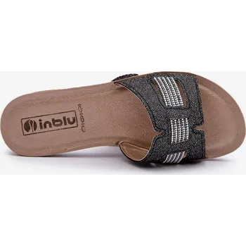 Dámské žabky Pohodlné lesklé dámské pantofle Inblu Black Velikost: 38