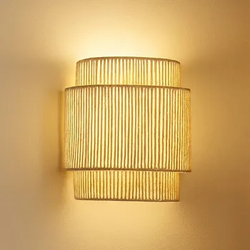 Lampička Lindby nástěnné světlo Anuva, přírodní barva, papír, výška 25 cm - Nástěnný držák – výška 10 cm, šířka 8 cm, hloubka 2,5 cm béžová 1 x 15 W LED - Doprava zdarma