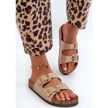 Dámské polobotky Dámské pantofle Fronila se zlatými přezkami 42