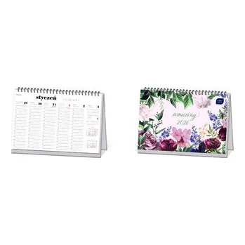 Kalendář Kalendarz na biurko tygodniowy Kwiaty, 2026, Interdruk