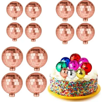 Party dekorace Dortisimo Nejedlá dekorace Disko koule růžovo-zlaté různé velikosti (12 ks)