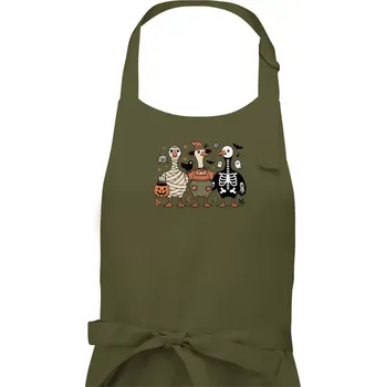 Kuchyňská zástěra Halloweenské kachny - Dámská zástěra na vaření - Univerzální velikost ( Khaki )