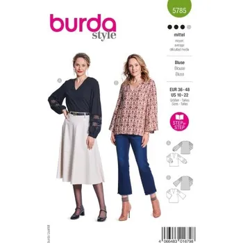 Střih Burda 5785 na dámské halenky -