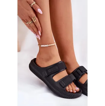 Dámské polobotky Dámské pěnové pantofle na suchý zip Big Star – černé Velikost: 37