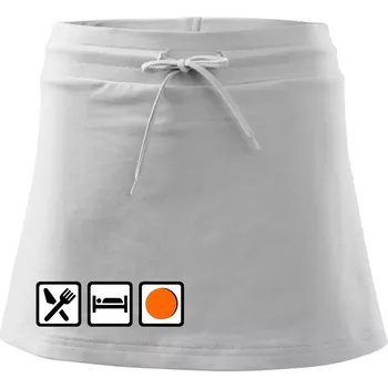 Dámská sukně Eat sleep repat hokejbal v řadě - Sportovní sukně - two in one - L ( Bílá )