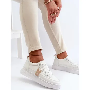 Dámské tenisky Dámské tenisky Sportovní obuv na platformě s ozdobou, bílá Vinceza Velikost: 40