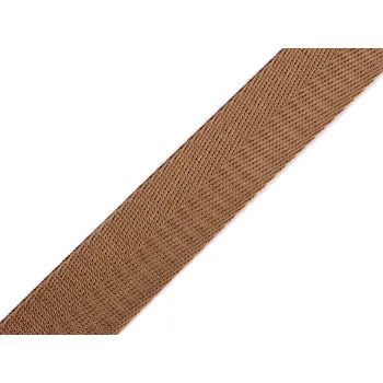 Hladký oboustranný popruh s leskem šíře 25 mm, barva 3 béžová
