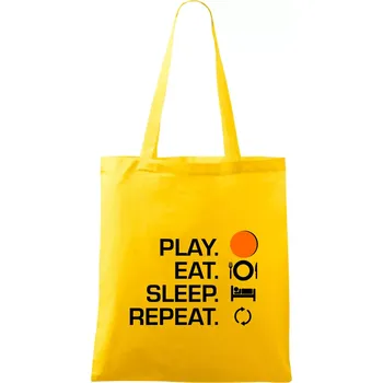 Hokejbal - Play eat sleep repeat - Taška bavlněná - 42 x 38 cm ( Žlutá )
