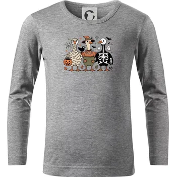 Chlapecké tričko Halloweenské kachny - Triko dětské Long Sleeve - 122 cm/6 let ( Tmavě šedý melír )