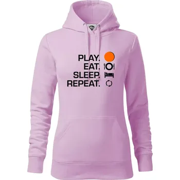 Dámská mikina Hokejbal - Play eat sleep repeat - Mikina dámská Cape s kapucí - XS ( Orchid )