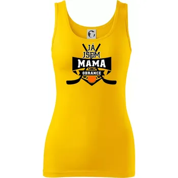 Dámské tričko Hokejbal - Já jsem máma obránce - Dámské tílko - S ( Žlutá )