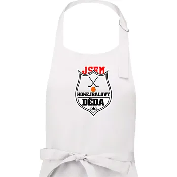 Kuchyňská zástěra Jsem hokejbalový děda - Pánská zástěra na vaření - Univerzální velikost ( Bílá )
