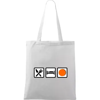 Eat sleep repat hokejbal v řadě - Taška bavlněná - 42 x 38 cm ( Bílá )