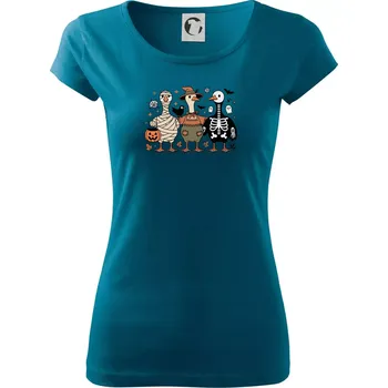 Dámské oblečení Halloweenské kachny - Dámské triko Pure - L ( Petrolejová )