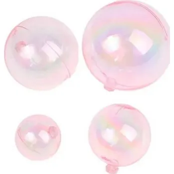 Party dekorace Dortisimo Nejedlá dekorace Koule průhledné růžové různé velikosti (4 ks)