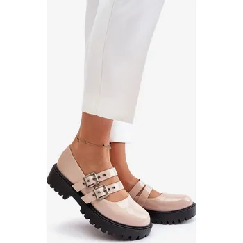 Dámské polobotky Polobotky Dámské S Pásky Lakované Béžové Terione 38