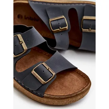 Lehké pohodlné pánské pantofle s přezkami Inblu tmavě modrá Velikost: 44