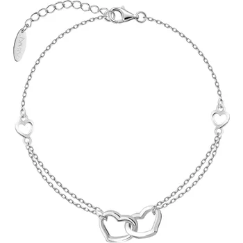 Náramek Stříbrný náramek - srdce - AP541-8707