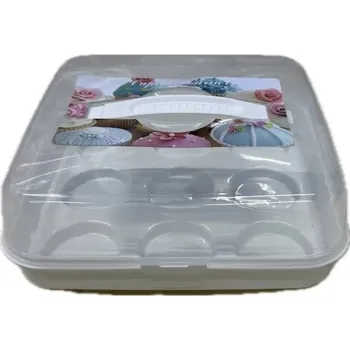 Jedlá dekorace na dort Dortisimo Plastový box na 9 muffinů (25 x 25 x 10 cm)