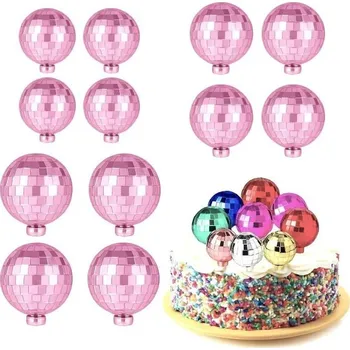 Party dekorace Dortisimo Nejedlá dekorace Disko koule růžové různé velikosti (12 ks)