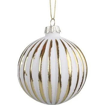 Vánoce Sada skleněných baněk 8 cm, 4 ks v balení, zlatá s patinou (cs, Anděl Přerov s.r.o.)