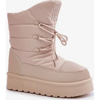 Dívčí sněhule Sněhule na platformě na zip Big Star OO274885 Béžové 41