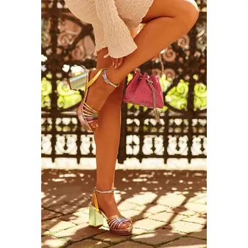 Dámské sandále Dámské sandály na vysokém podpatku D&A Multicolor Velikost: 36