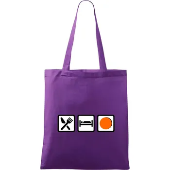 Eat sleep repat hokejbal v řadě - Taška bavlněná - 42 x 38 cm ( Fialová )