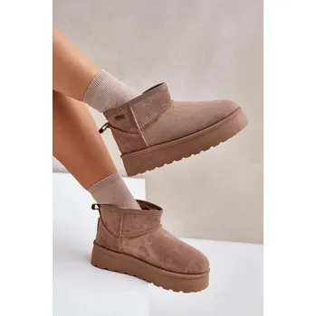 Dívčí sněhule Nízké sněhule na platformě Big Star OO274A100 béžové 39