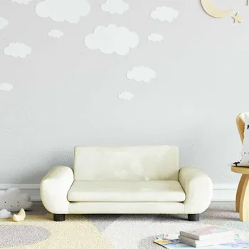 Dětsný nábytek zahrada-XL Dětská pohovka krémová 70 x 45 x 33 cm samet 3196392