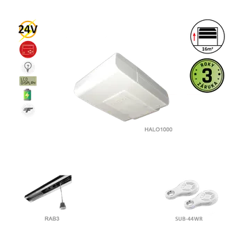 Pohon brány HALO 1000N pohon pro sekční vrata do 16m2 / 130kg s vodicí lištou RAB3, 2x SUB-44WR