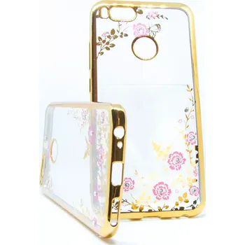 Pouzdro na mobilní telefon Pouzdro Diamonds TPU Xiaomi Mi A1 Květiny zlaté