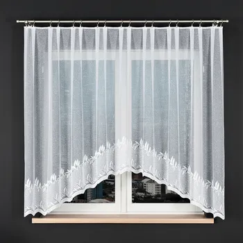 Záclona Dekorační oblouková krátká záclona na žabky KAMELIA bílá 310x160 cm MyBestHome