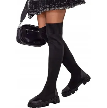 Dámské kozačky Royalfashion dámské kozačky nad koleno na platformě, velikost 37