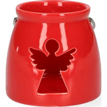 Vánoční ozdoba Lucerna LANERN červená s andělem 982648