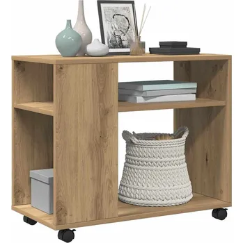 Konferenční stolek vidaXL Odkládací stolek na kolečkách artisan 70x35x60 cm kompozit [853147] Barva: dub