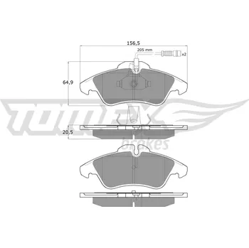 Brzdová destička Sada brzdových destiček, kotoučová brzda TOMEX Brakes TX 10-931